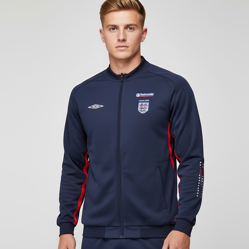 RARE Umbro England Football Track Jacket - Nationwide Sponsor - Premier Pro